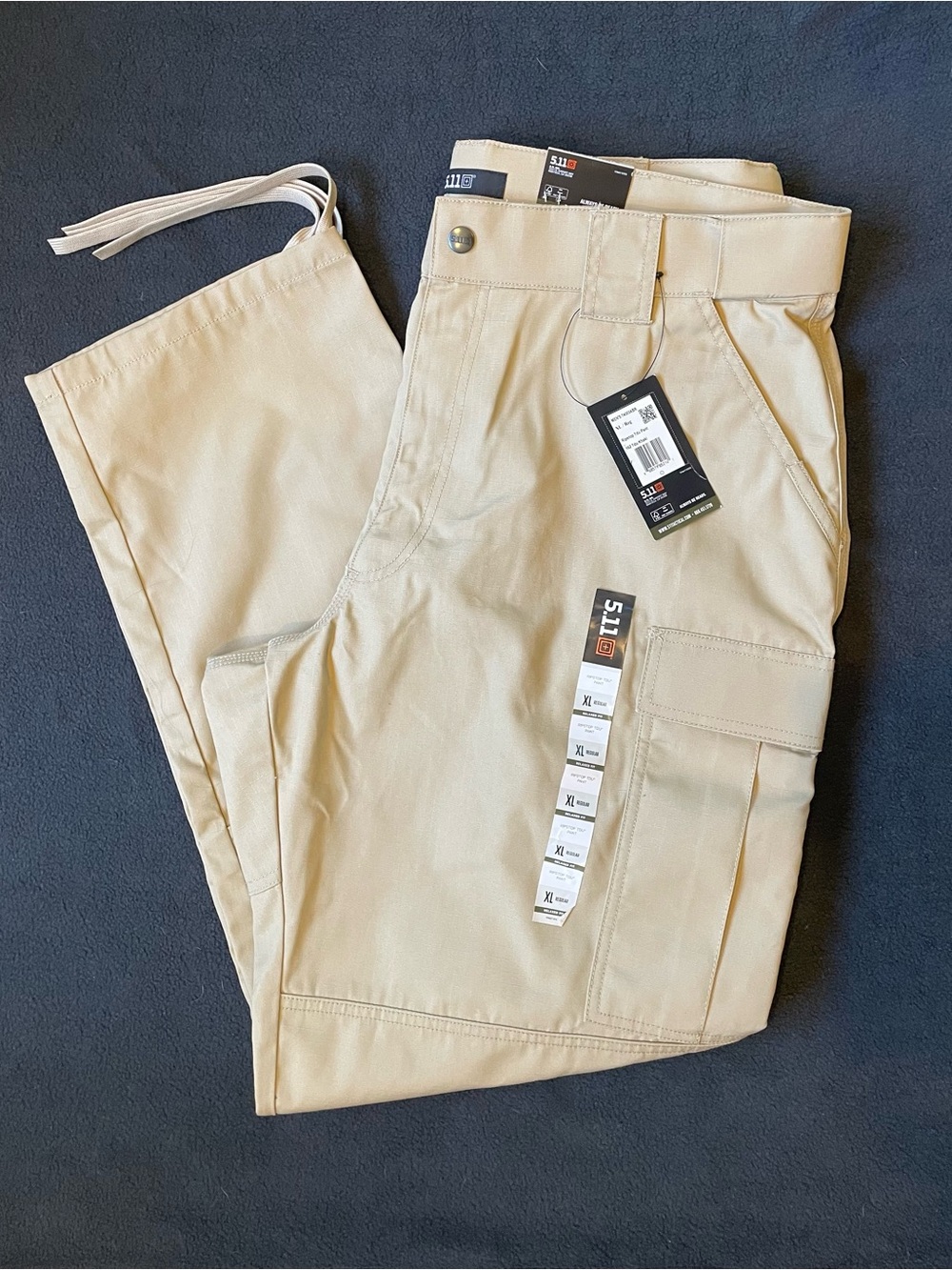 5.11 Tactical Men’s Cargo Pants - Khaki/Tan, XL, 38-32